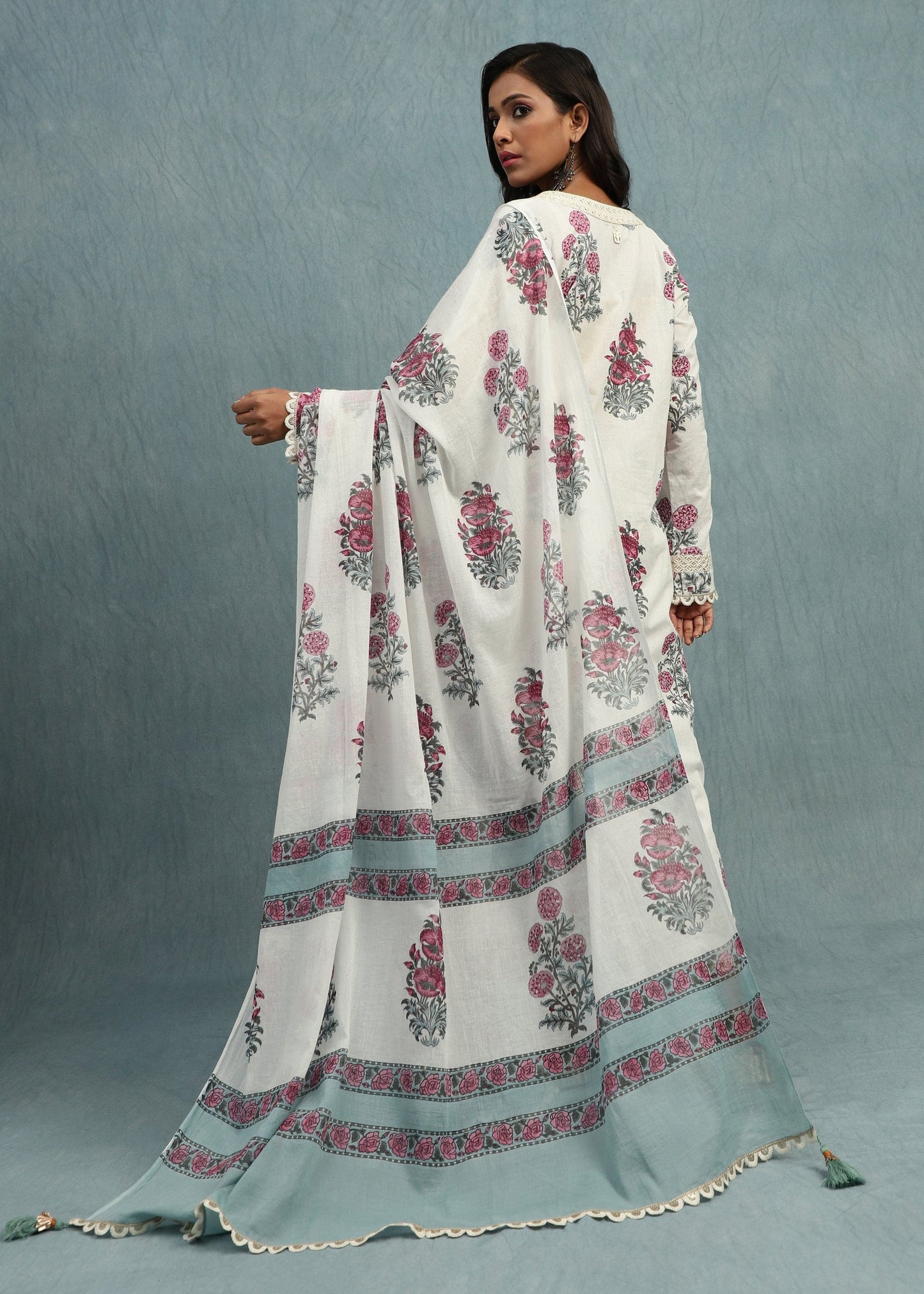 Pink Jaipur Bootie Organic Cotton Hand Block Printed Kurta - (3 Pcs Set)