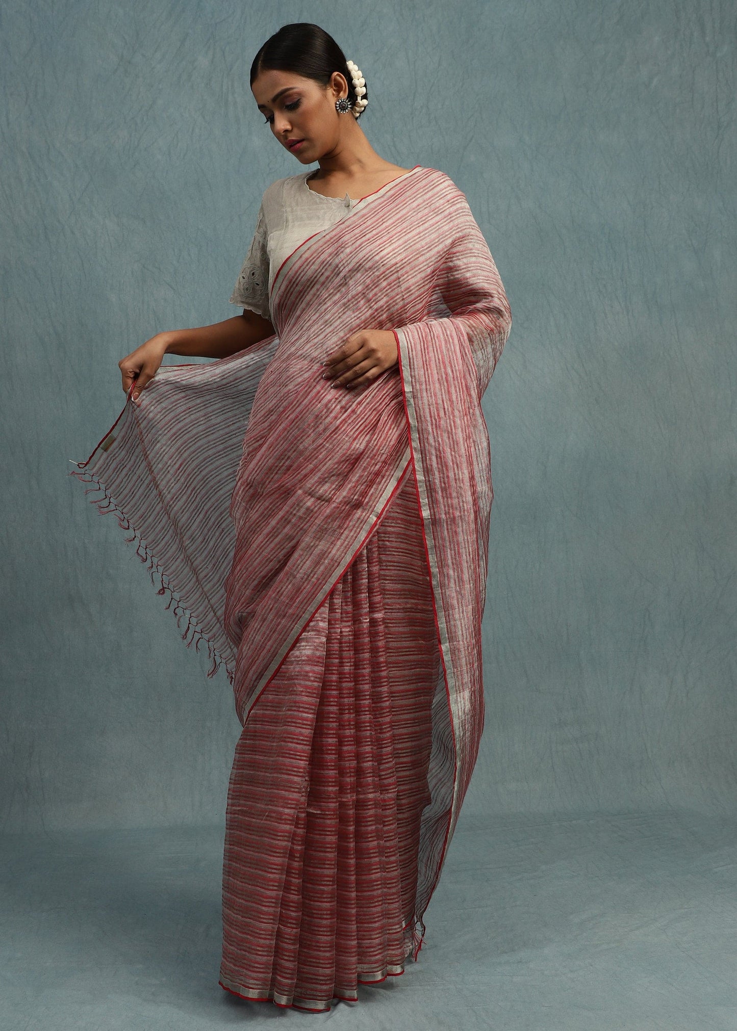Linen Zari Ombre Gul