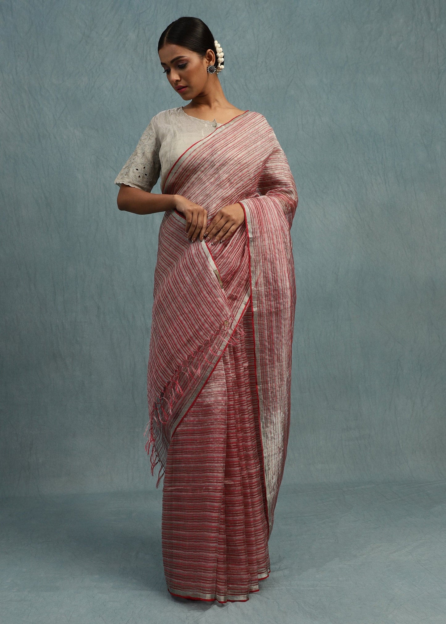 Linen Zari Ombre Gul