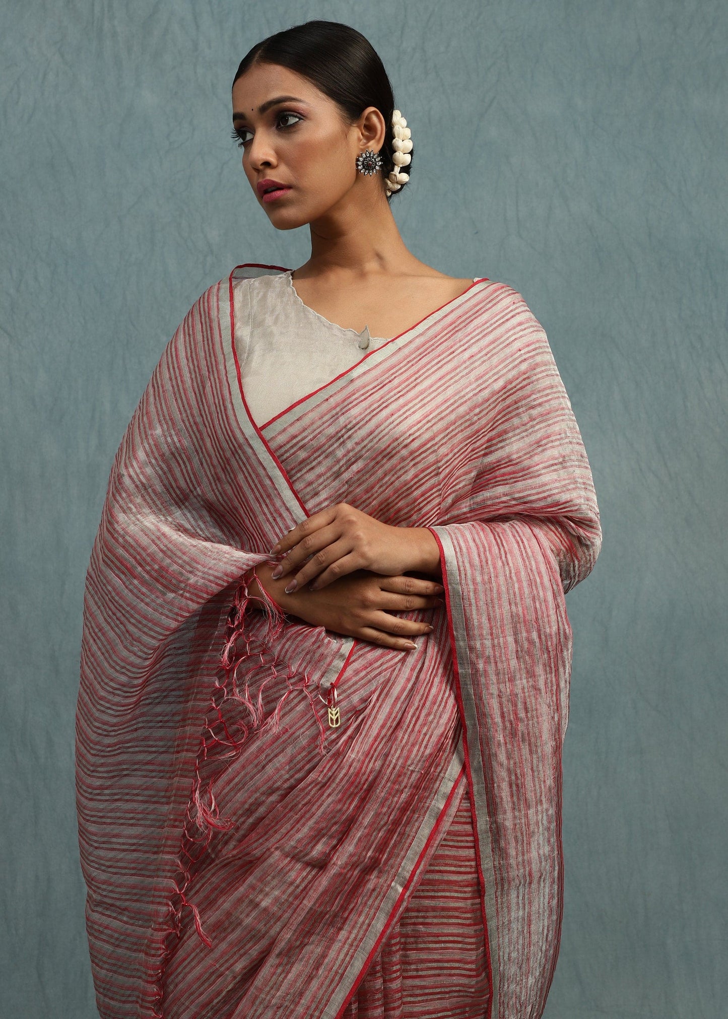 Linen Zari Ombre Gul