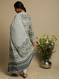 Indigo Anaar Jaal Cotton Silk Hand Block Printed Kurta- (3 Pcs Set)