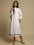Hand Woven Cotton White Tassels Dress