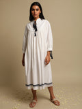 Hand Woven Cotton White Tassels Dress
