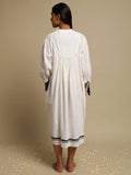 Hand Woven Cotton White Tassels Dress
