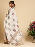 Fuchsia Marigold Anarkali Organic Cotton Hand Block Printed Kurta - (3 Pcs Set)