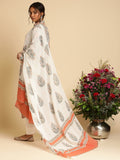 Peach Marigold Organic Cotton Hand Block Printed Kurta - (3 Pcs Set)