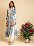 Indigo Marigold Organic Cotton Hand Block Printed Kurta - (3 Pcs Set)