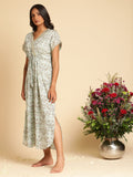 Aqua Peony Organic Cotton Kaftan